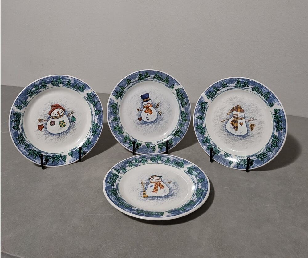 Vintage Oneida Kitchen "Frosty Friends" Salad Dessert Plates - Set of 4
